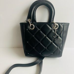 NWT Madden Quilted Crossbody Convertible Bag Black